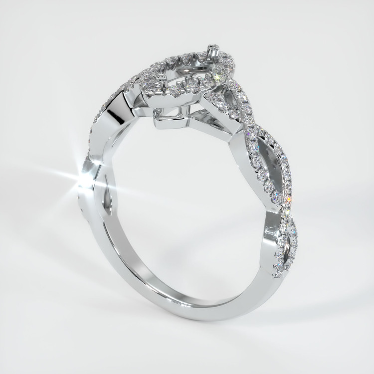 18K White Gold Pave Ring Setting