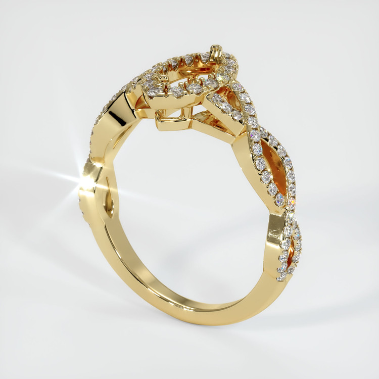 14K Yellow Gold Pave Ring Setting