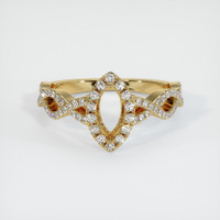 14K Yellow Gold Pave Ring Setting Image
