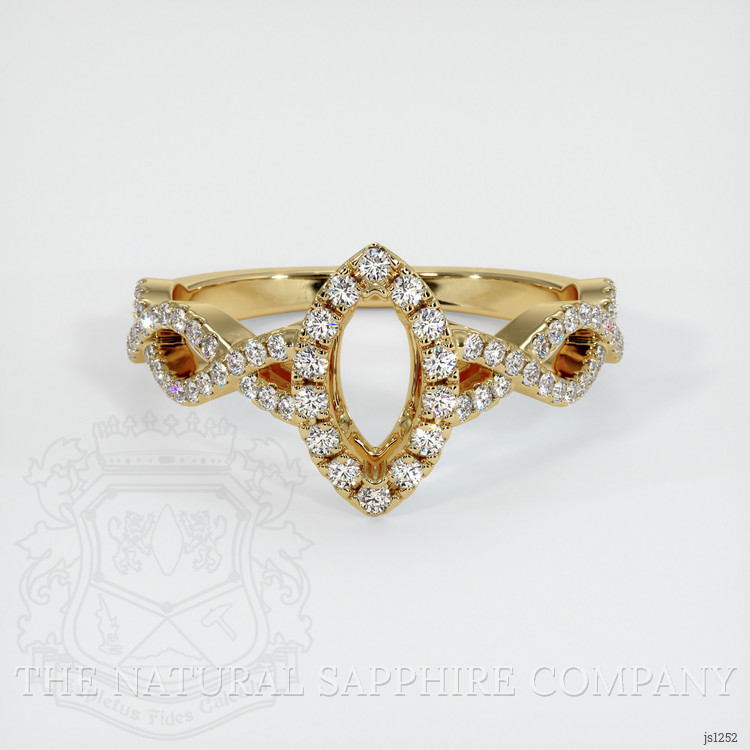 14K Yellow Gold Pave Ring Setting