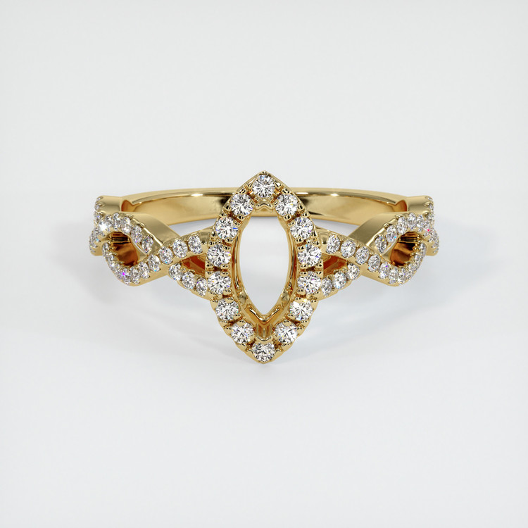14K Yellow Gold Pave Ring Setting