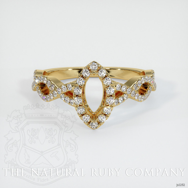 14K Yellow Gold Pave Ring Setting