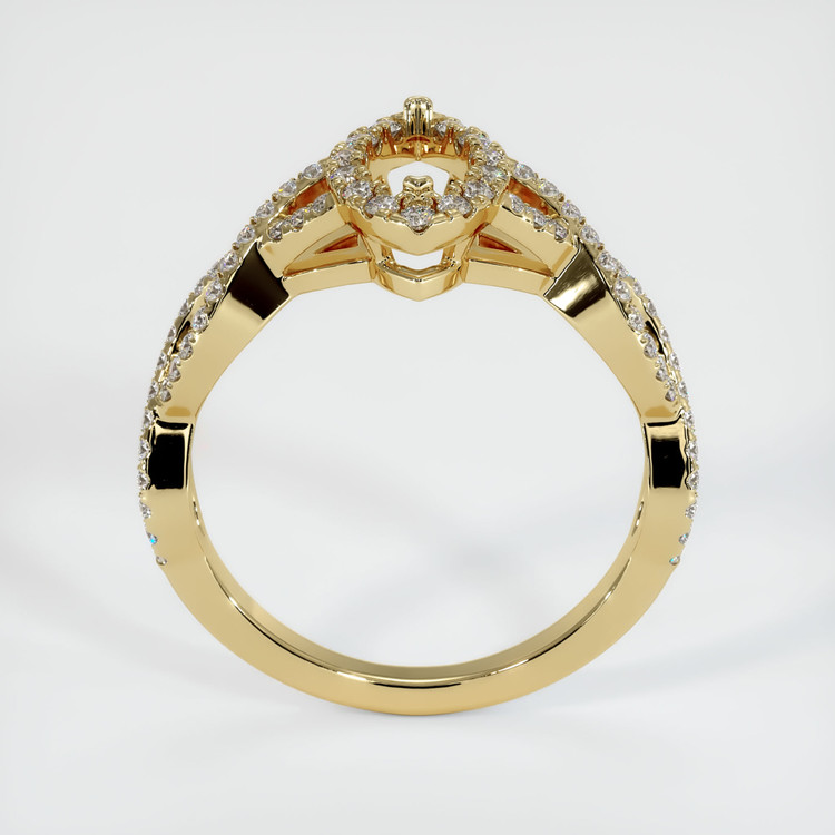 14K Yellow Gold Pave Ring Setting