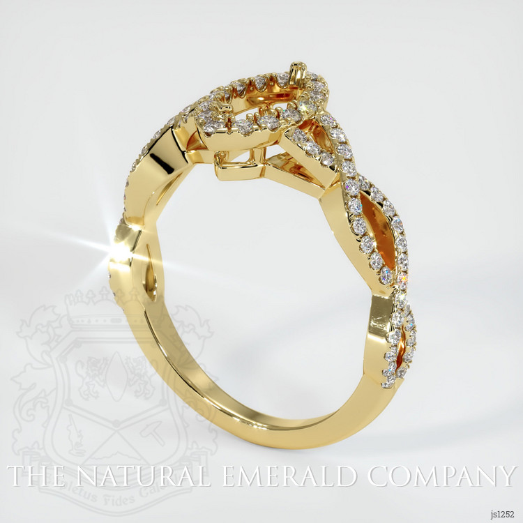 Pave Emerald Ring 0.25 Ct., 18K Yellow Gold