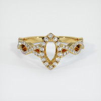 18K Yellow Gold Pave Ring Setting Image