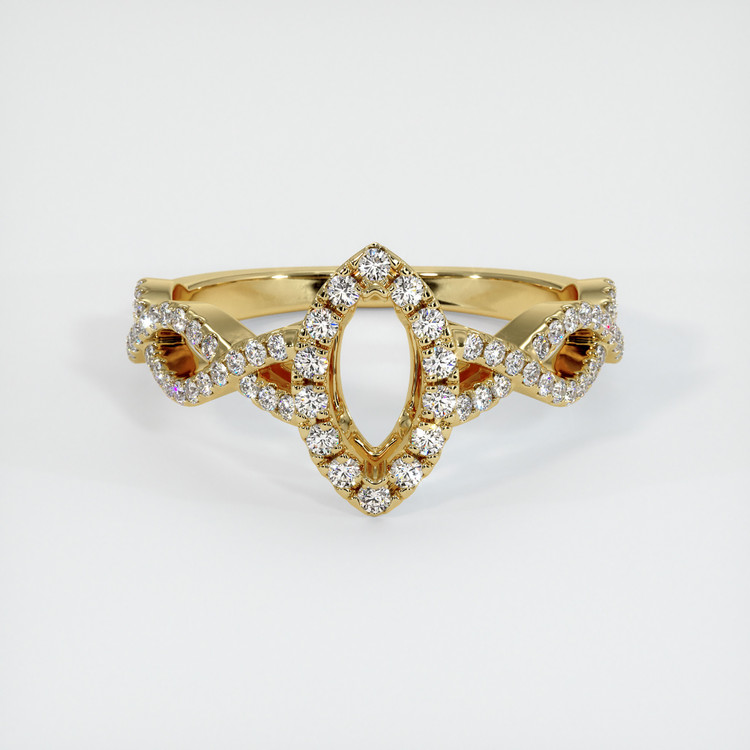 18K Yellow Gold Pave Ring Setting