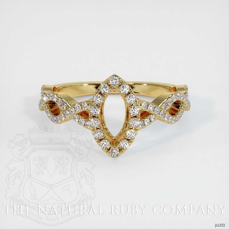 18K Yellow Gold Pave Ring Setting