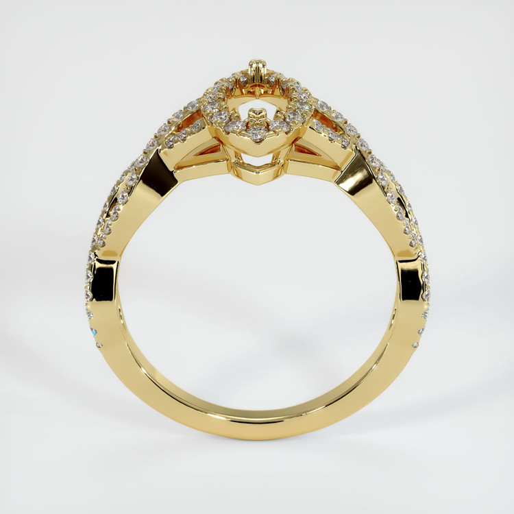 18K Yellow Gold Pave Ring Setting