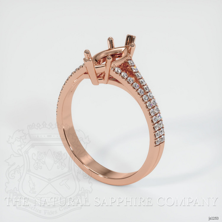 14K Rose Gold Pave Ring Setting