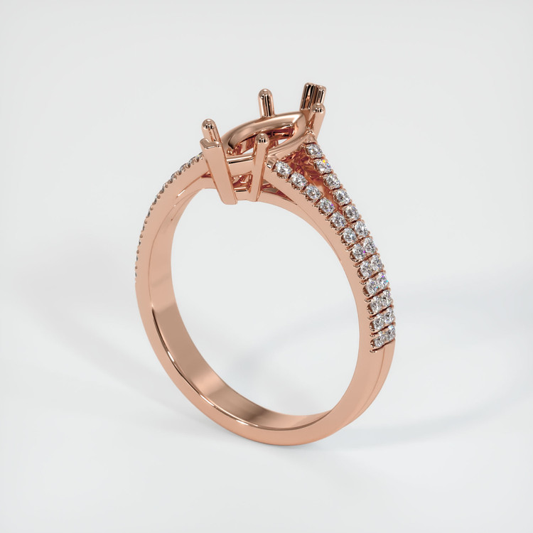 14K Rose Gold Pave Ring Setting