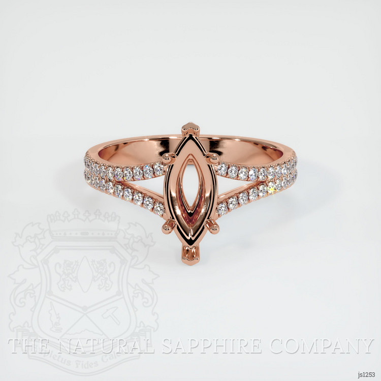 14K Rose Gold Pave Ring Setting