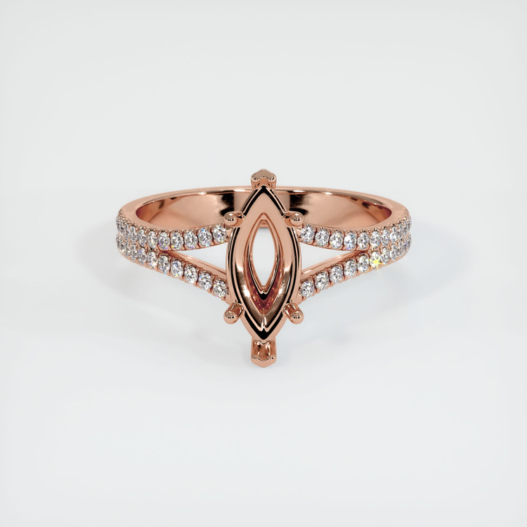 14K Rose Gold Pave Ring Setting