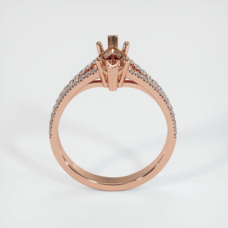 14K Rose Gold Pave Ring Setting