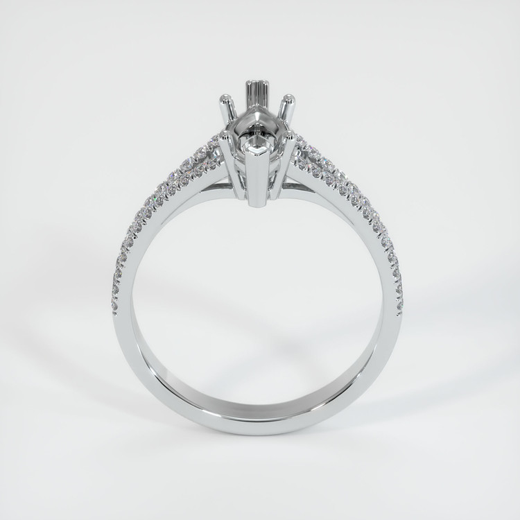 14K White Gold Pave Ring Setting