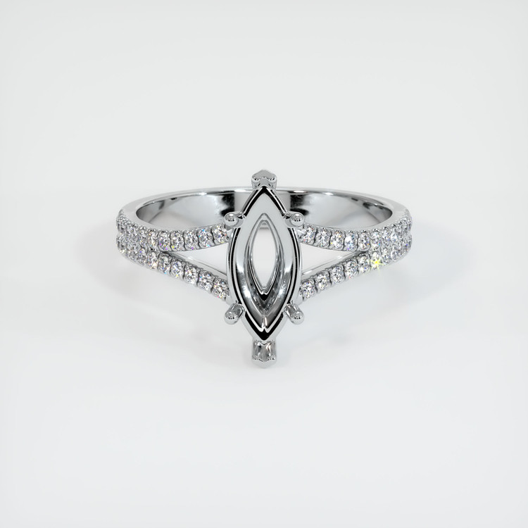 18K White Gold Pave Ring Setting