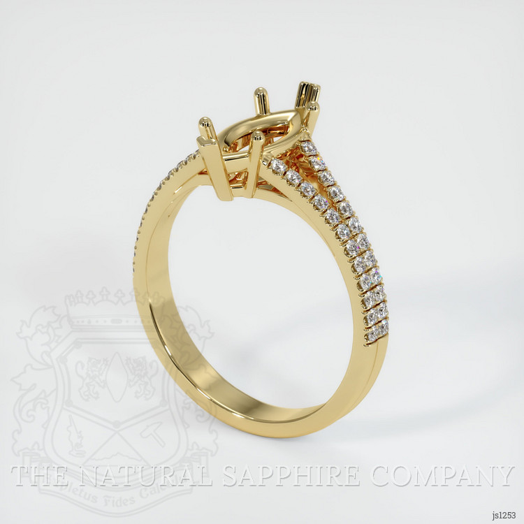 14K Yellow Gold Pave Ring Setting