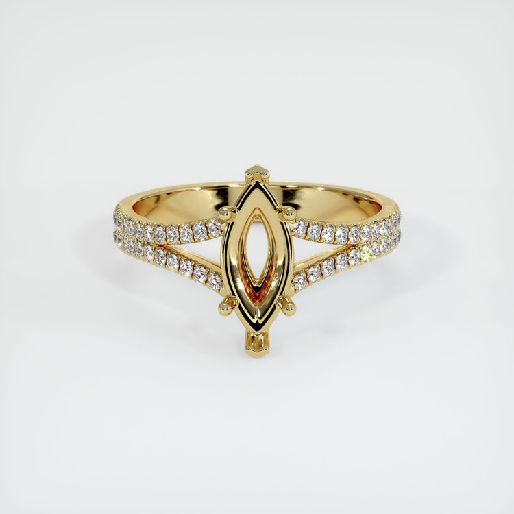 14K Yellow Gold Pave Ring Setting