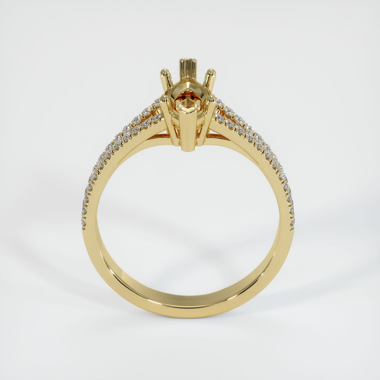 14K Yellow Gold Pave Ring Setting