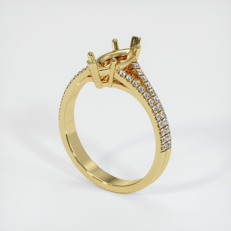 18K Yellow Gold Pave Ring Setting