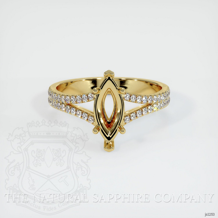 18K Yellow Gold Pave Ring Setting