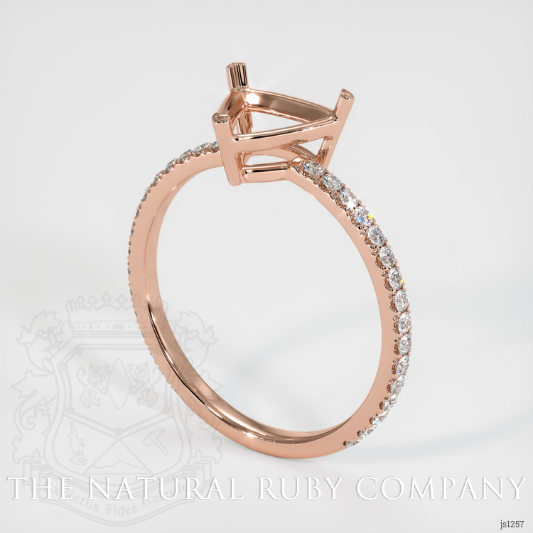 14K Rose Gold Pave Ring Setting