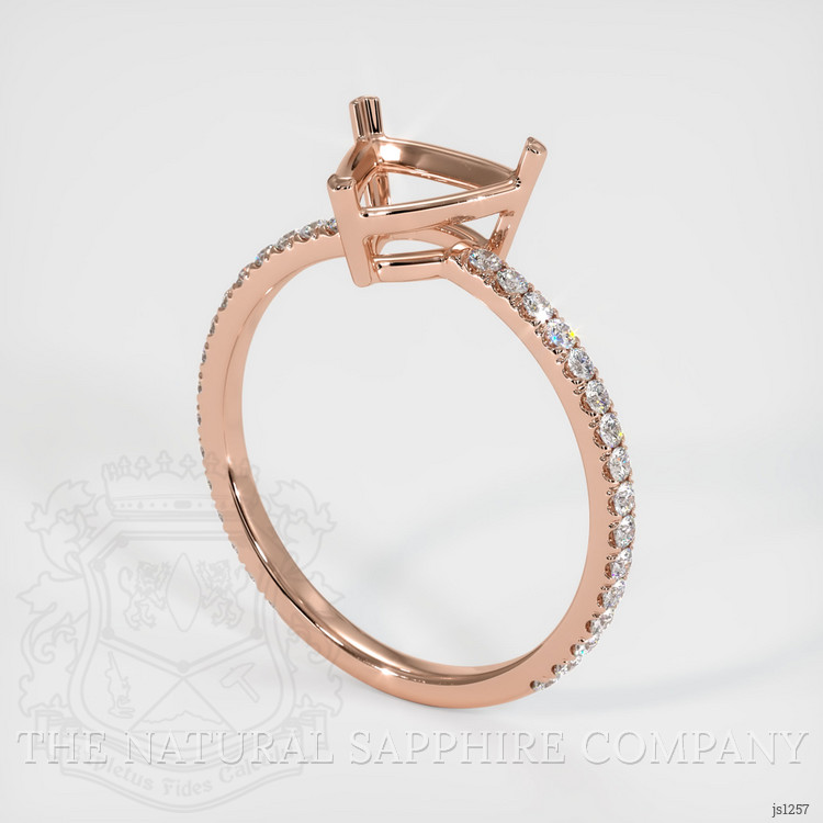14K Rose Gold Pave Ring Setting