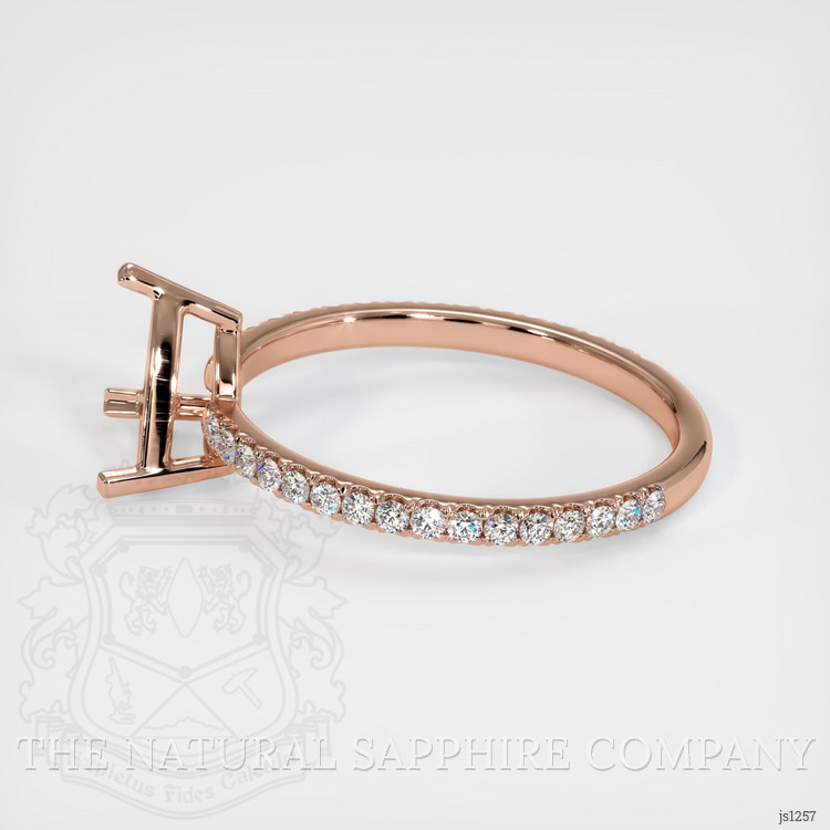 14K Rose Gold Pave Ring Setting