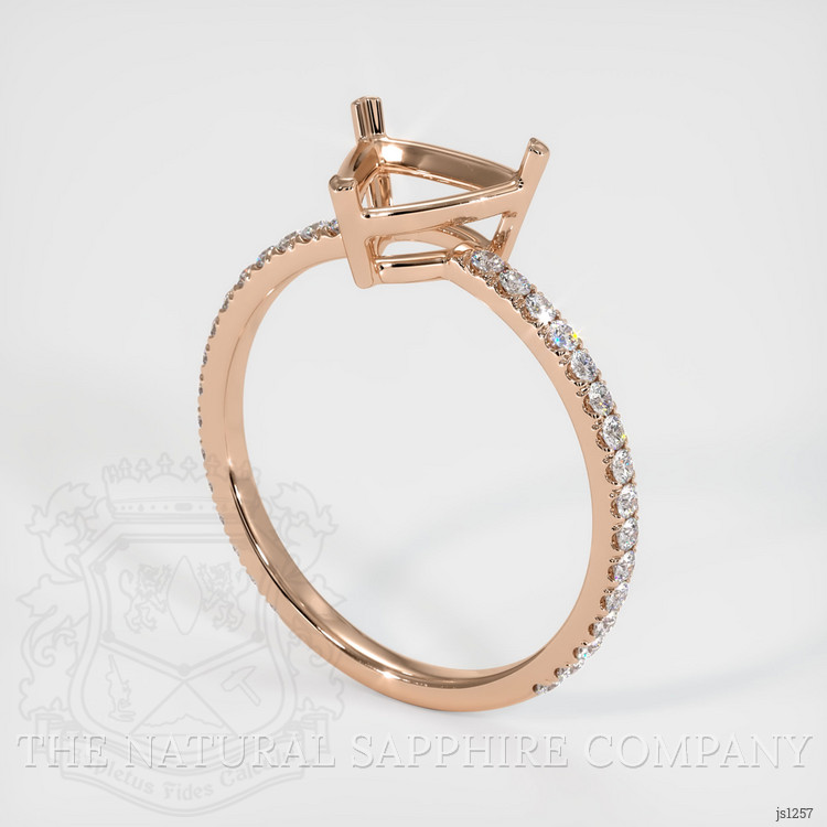 18K Rose Gold Pave Ring Setting