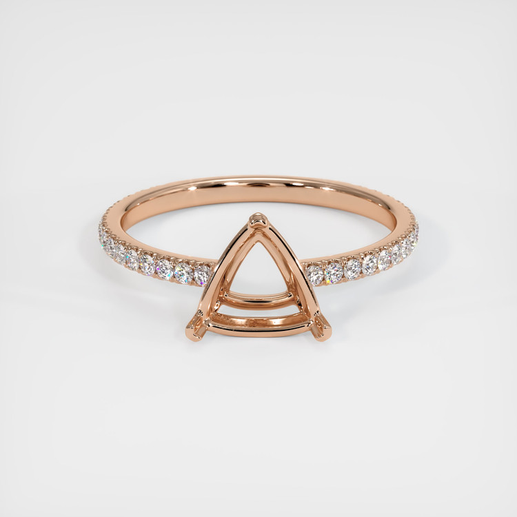 18K Rose Gold Pave Ring Setting