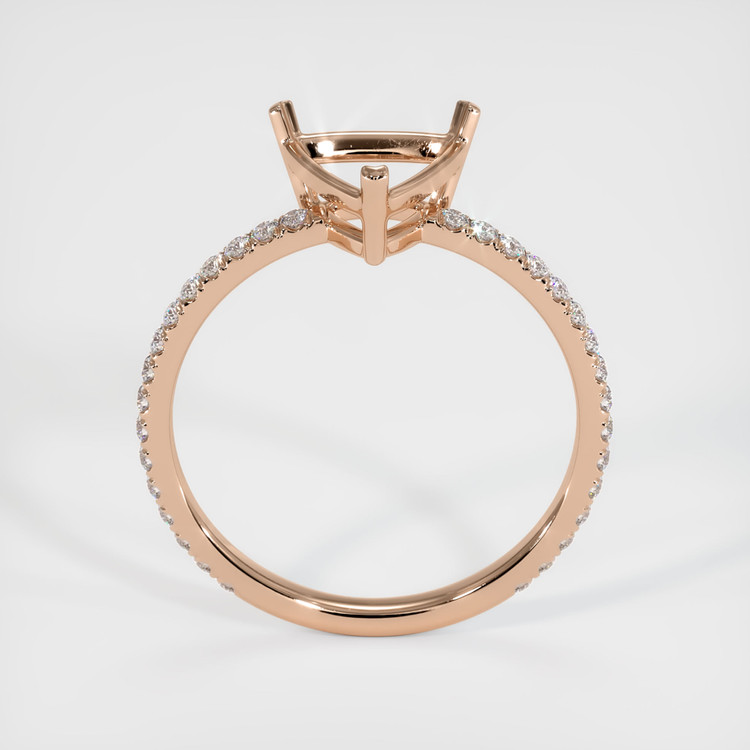 18K Rose Gold Pave Ring Setting