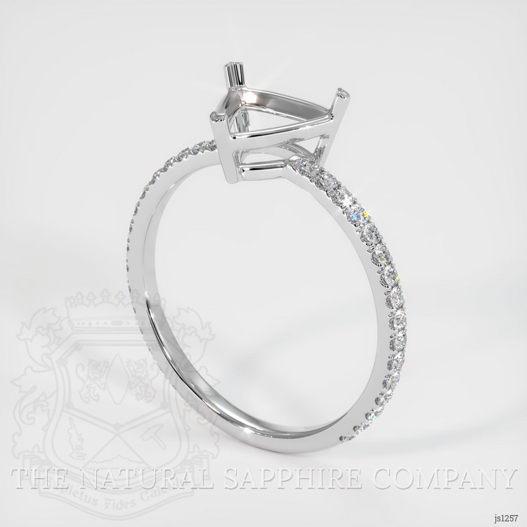 14K White Gold Pave Ring Setting