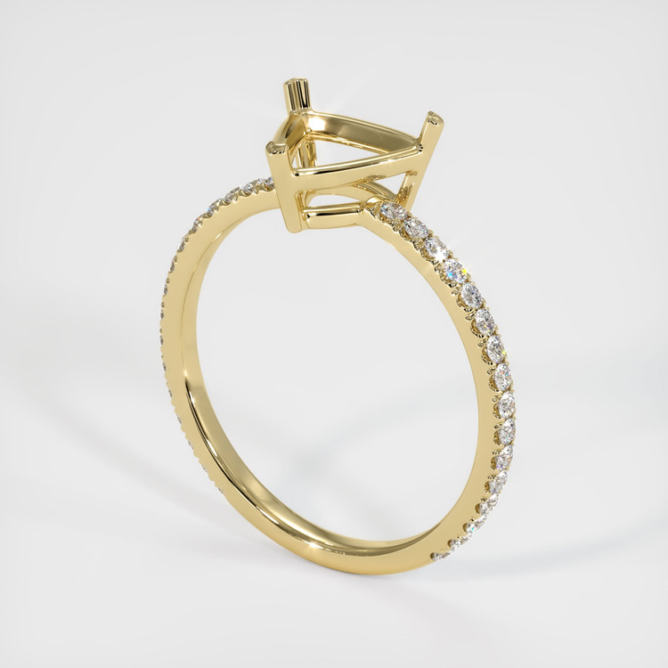 14K Yellow Gold Pave Ring Setting