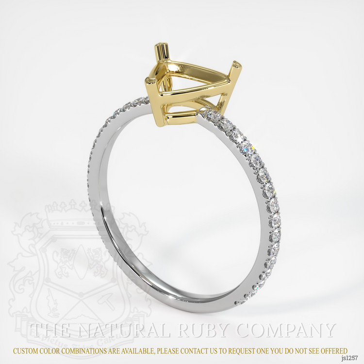 14K Yellow & White Pave Ring Setting