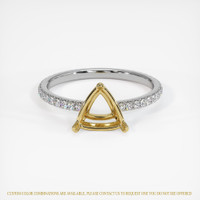 14K Yellow & White Pave Ring Setting Image