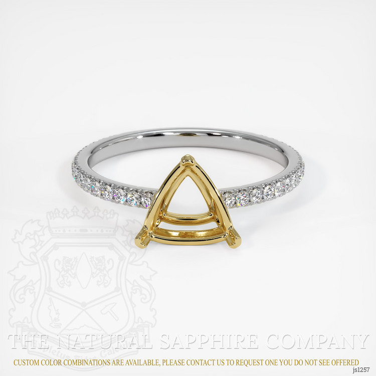 14K Yellow & White Pave Ring Setting