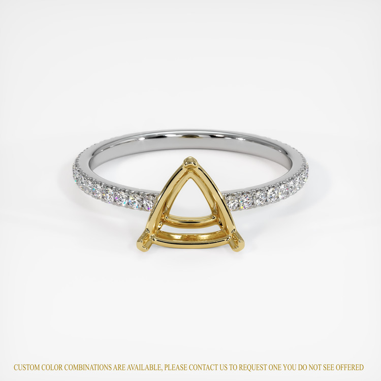 14K Yellow & White Pave Ring Setting