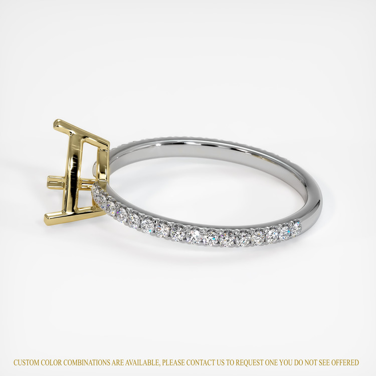 14K Yellow & White Pave Ring Setting