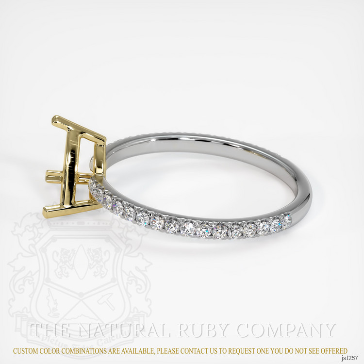 14K Yellow & White Pave Ring Setting