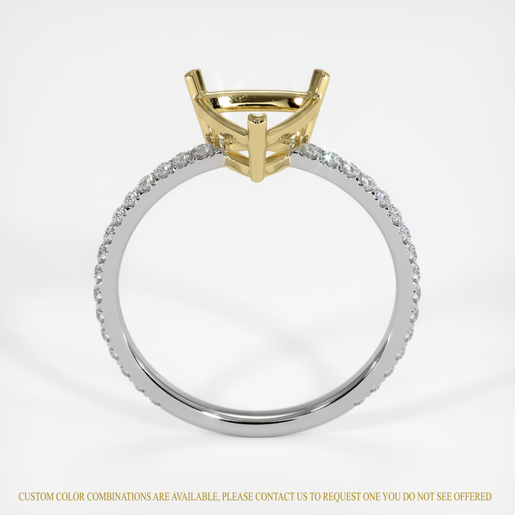 14K Yellow & White Pave Ring Setting