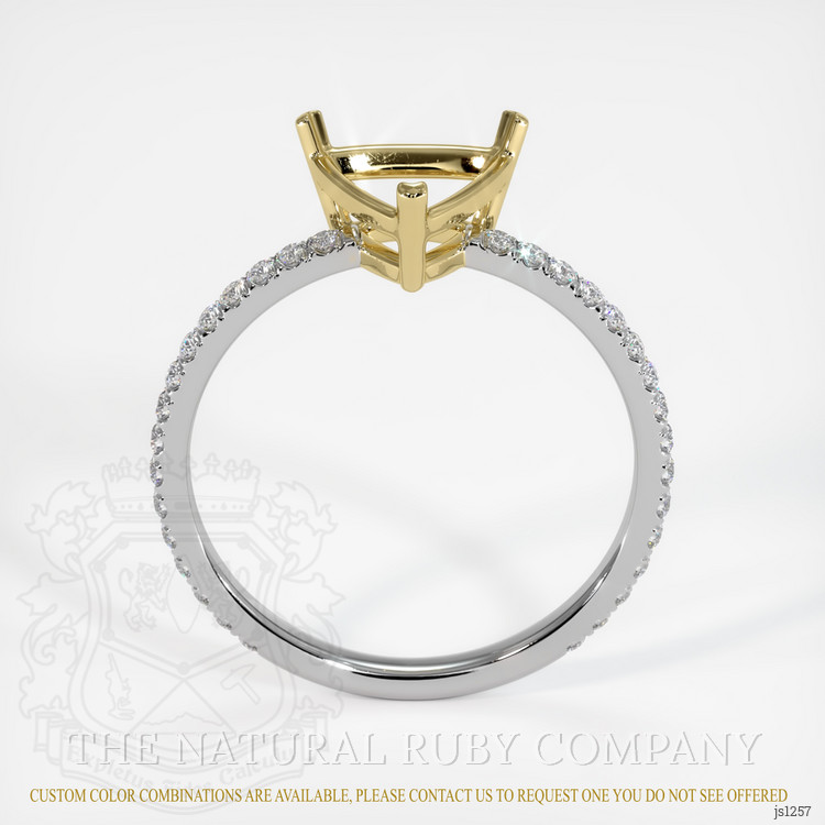 14K Yellow & White Pave Ring Setting