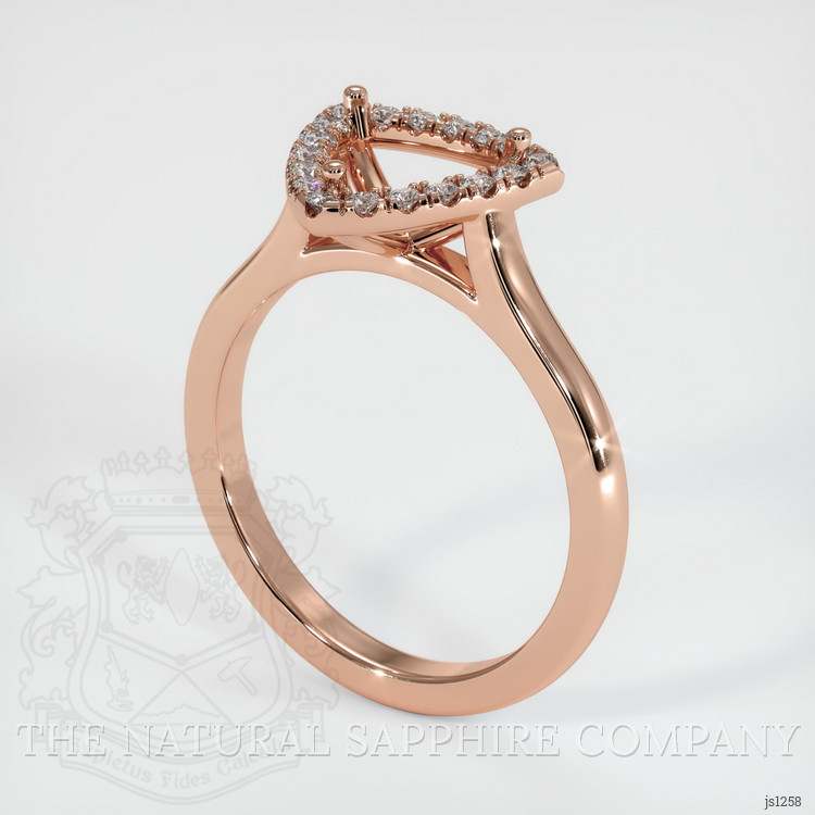 14K Rose Gold Pave Ring Setting