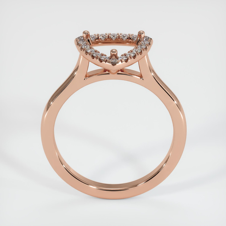 14K Rose Gold Pave Ring Setting