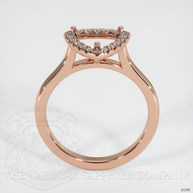 14K Rose Gold Pave Ring Setting