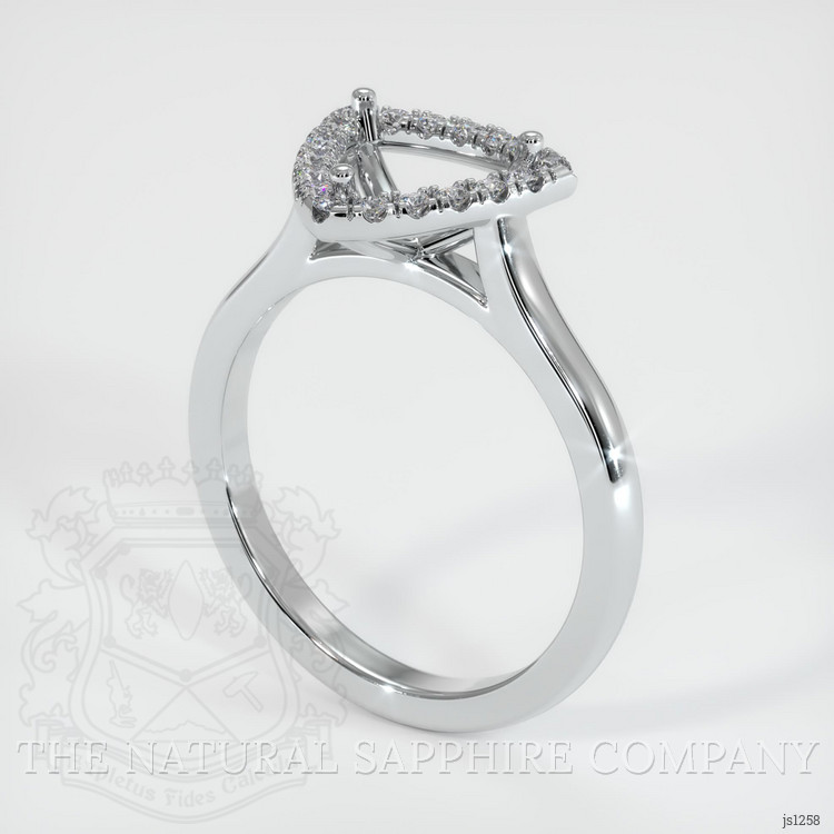 14K White Gold Pave Ring Setting