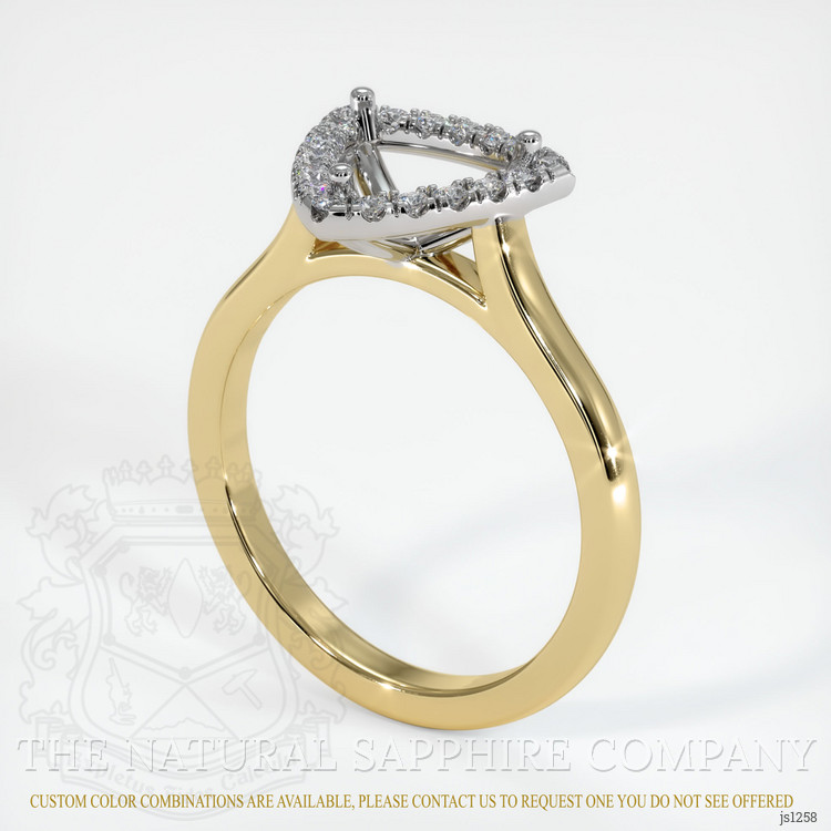 14K White & Yellow Pave Ring Setting