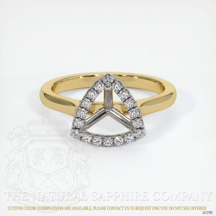 14K White & Yellow Pave Ring Setting