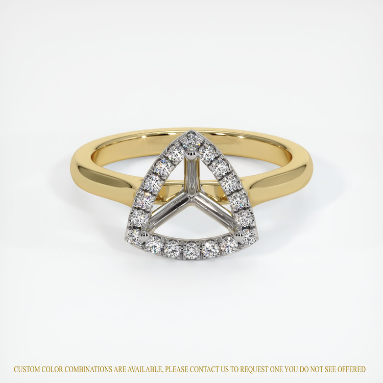 14K White & Yellow Pave Ring Setting