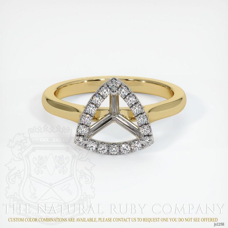 14K White & Yellow Pave Ring Setting