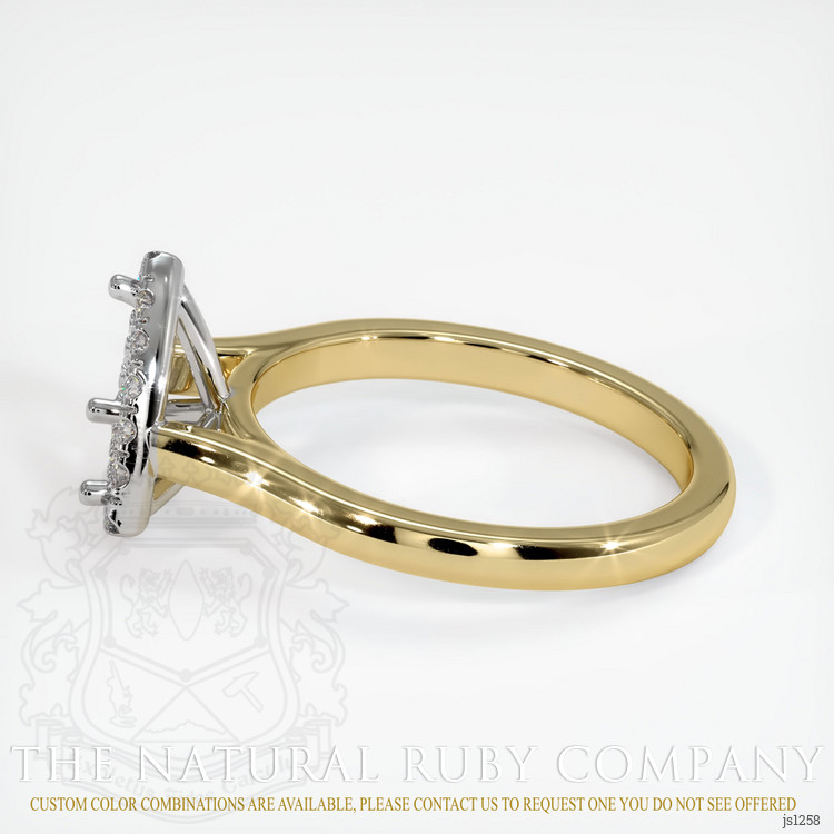 14K White & Yellow Pave Ring Setting