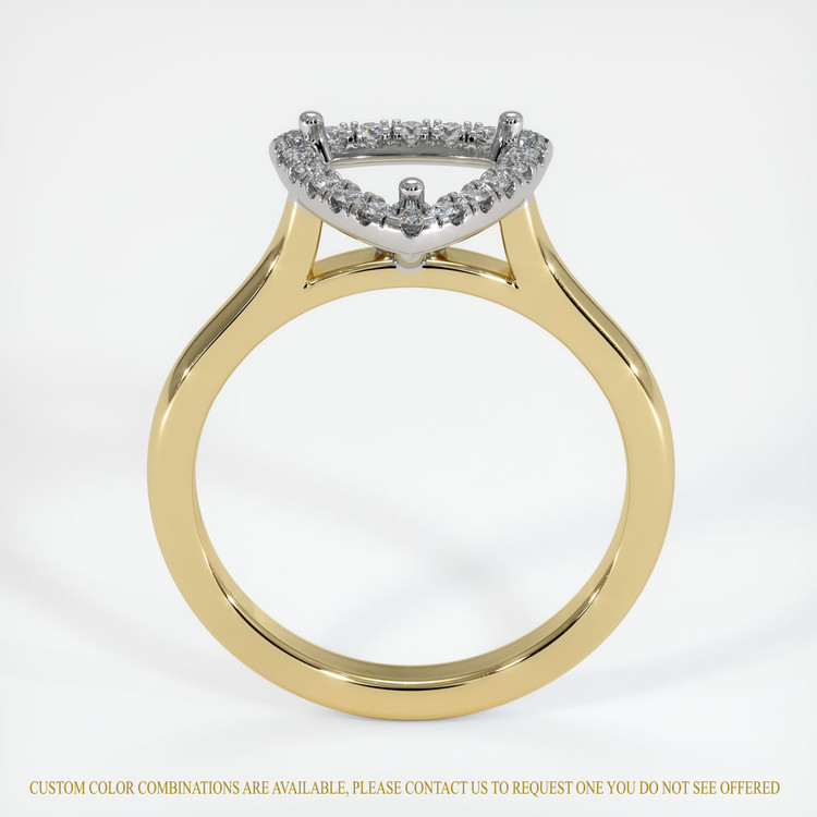 14K White & Yellow Pave Ring Setting